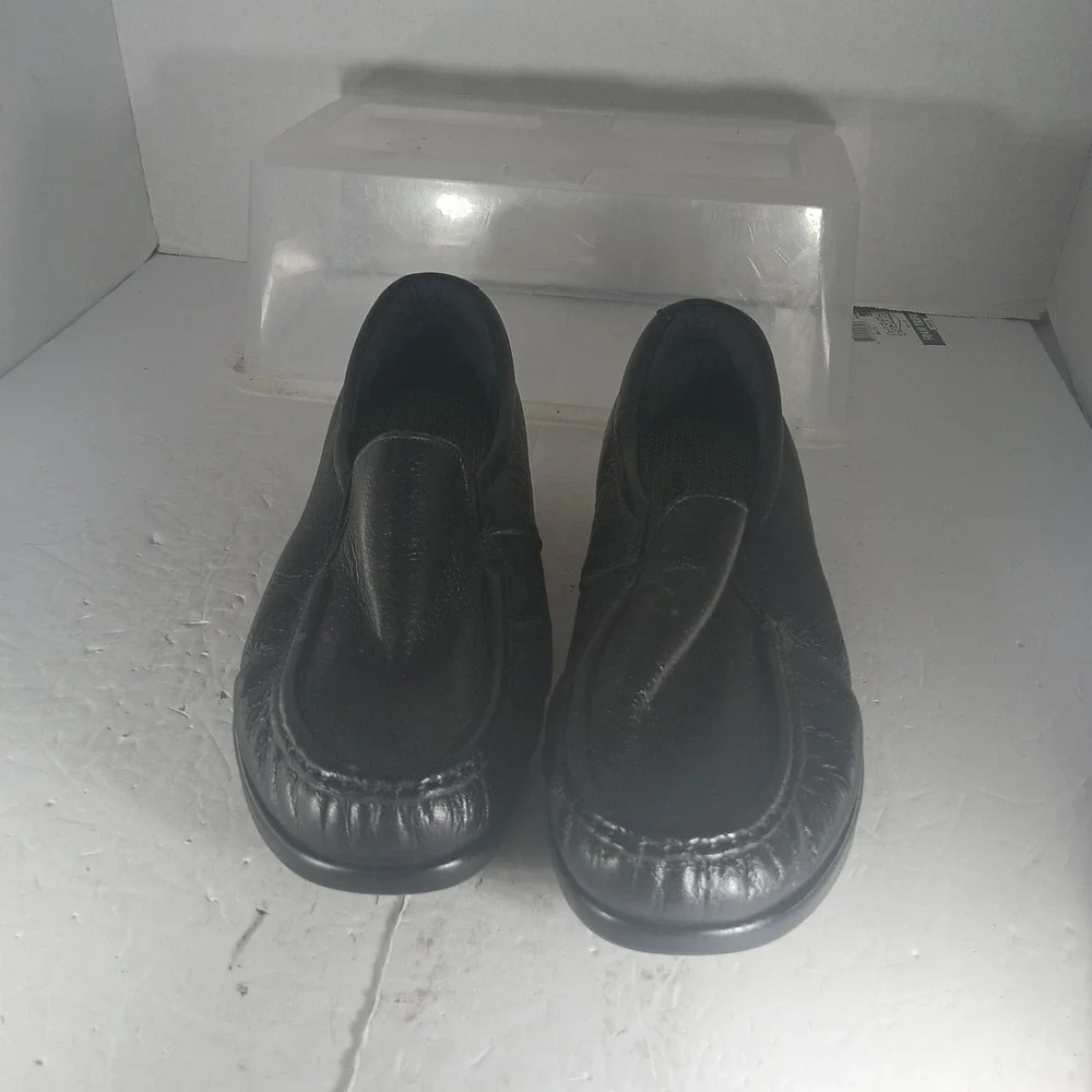 SAS Tripad Comfort Loafers 8.5 N Black Leather Slip On Made in USA Shoes